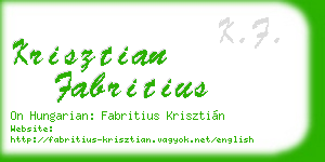 krisztian fabritius business card