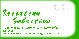 krisztian fabritius business card